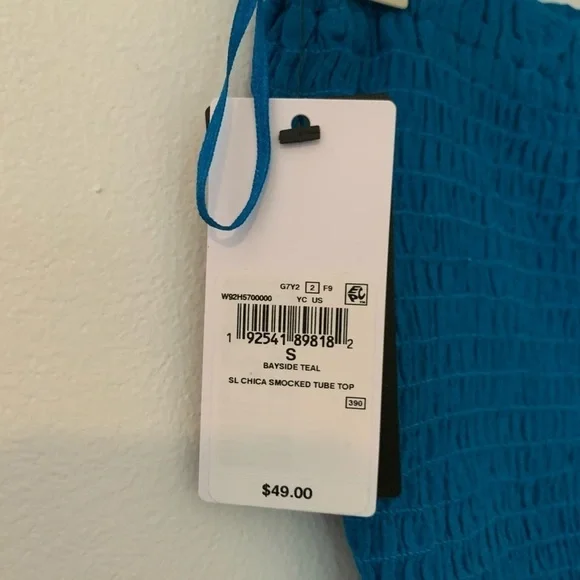 Guess smocked blue tube top small NWT - Picture 5 of 5